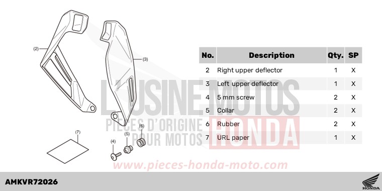 KIT,UPPER DEFLECTOR de Forza 750 MAT BALLISTIC BLACK METALLIC (NHA86) 2024